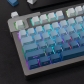 Mist Blue Full PBT Gradient Blue Dip-dye Keycaps Set Doubleshot Backlit OEM Profile for Cherry MX Mechanical Keyboard